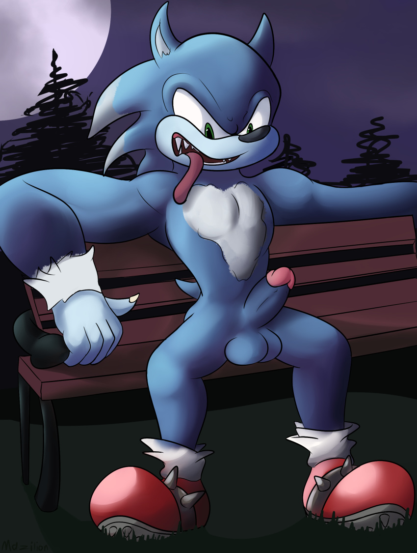 absurd_res anthro canid canine eulipotyphlan full_moon hi_res male male_only mammal mazilion mobian_(species) moon night outdoors public_nudity seductive_look sega sitting solo sonic_(series) sonic_the_hedgehog sonic_the_hedgehog_(series) sonic_the_werehog sonic_unleashed tongue tongue_out were werecanid werecanine wereeulipotyphlan werehog werewolf