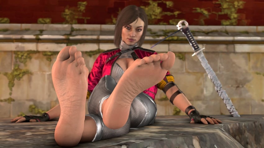 1girls 3d feet female female_only foot_focus koolsfm rogue_company ronin_(rogue_company) soles solo steps3d toes