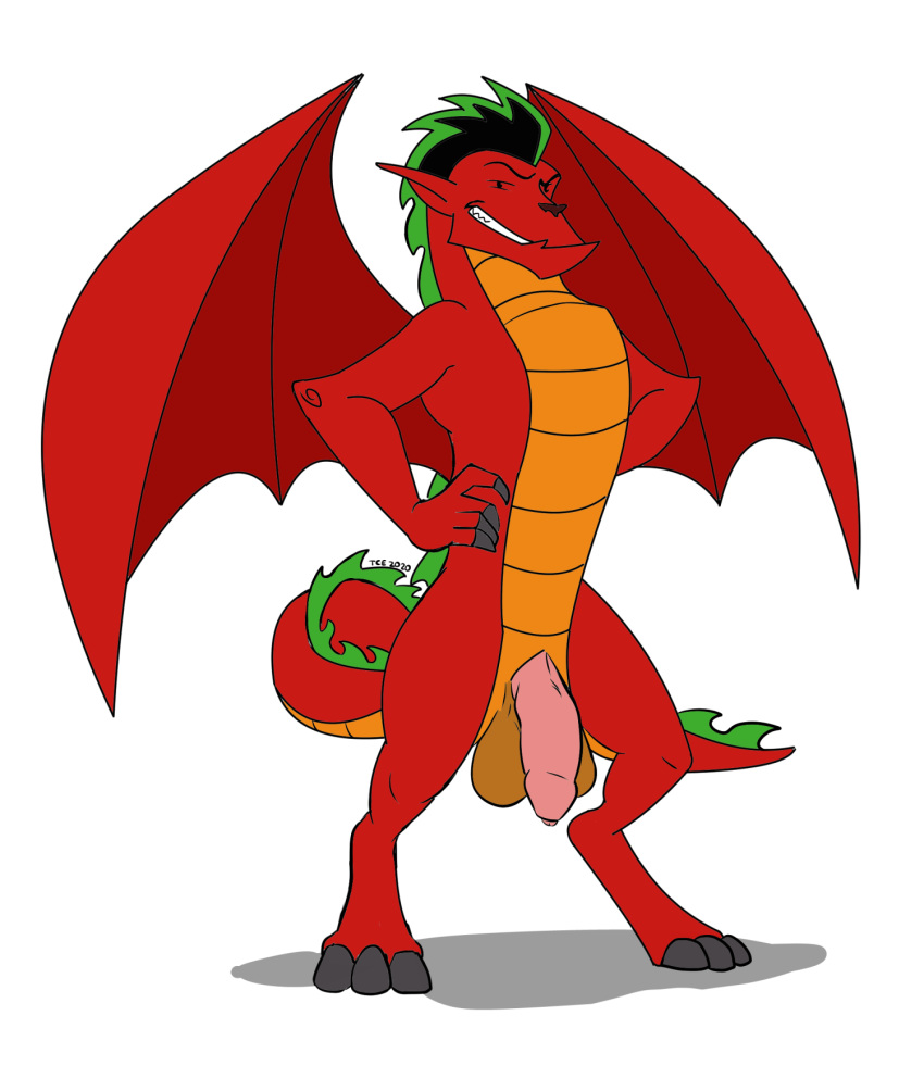 alpha_channel american_dragon:_jake_long anthro balls disney dragon flaccid foreskin genitals hi_res humanoid_genitalia humanoid_penis jake_long male male_only nude penis pinup pose simple_background solo thecreatorseye transparent_background uncut wings