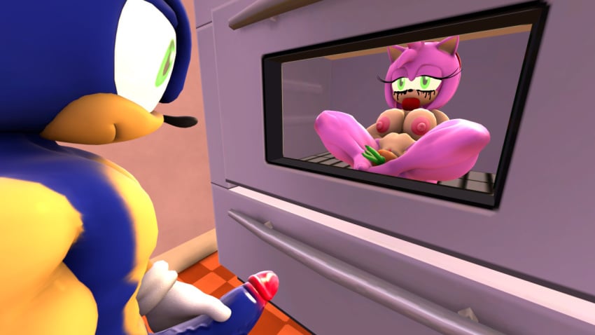 3d amy_rose apple_in_mouth bad_end blue_fur cannibalism carrot_in_ass cooking cooking_vore crying dying green_eyes hedgehog jerking killing oven pink_fur pj87 sfm sonic_(series) sonic_the_hedgehog