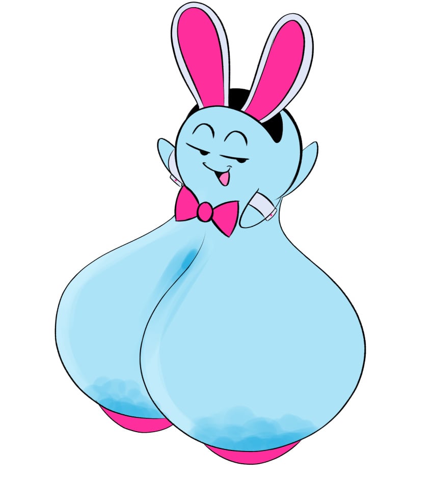 alpha_channel areola ball_with_hyper_features big_areola big_breasts blue_areola blue_body boo_(mario) breasts fake_ears fake_rabbit_ears female ghost ghost_tail hi_res huge_areola huge_breasts lahla mario_(series) nintendo ota_(artist) paper_mario pasties pink_pasties sagging_breasts simple_background smug solo spirit transparent_background