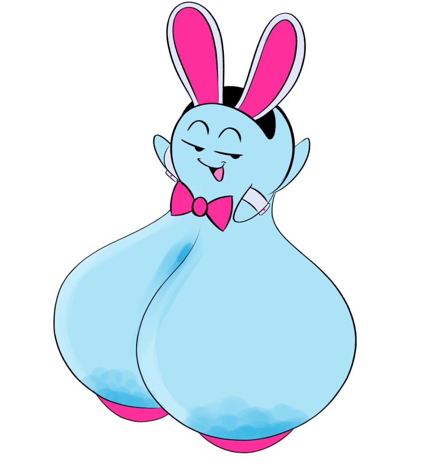 alpha_channel areola ball_with_hyper_features big_areola big_breasts blue_areola blue_body boo_(mario) breasts fake_ears fake_rabbit_ears female ghost ghost_tail hi_res huge_areola huge_breasts mario_(series) nintendo ota_(artist) paper_mario pasties peeka pink_pasties sagging_breasts simple_background smug solo spirit transparent_background