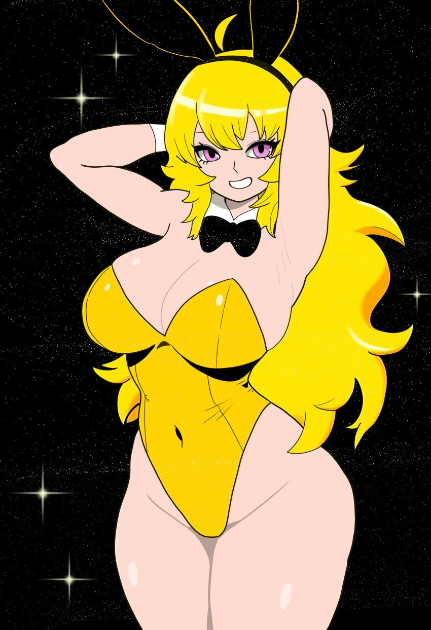 blonde_hair bojack198 breasts female female_only purple_eyes rwby solo yang_xiao_long