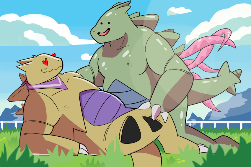 anthro daycare digital_media_(artwork) ditto_(pokemon) duo generation_1_pokemon generation_2_pokemon heart_symbol hi_res love male male/male male_penetrated male_penetrating nintendo nude open_mouth patreon penetration pokemon pokemon_(species) scalie sex simple_background tail tentacle thiagoefrancesco tyranitar