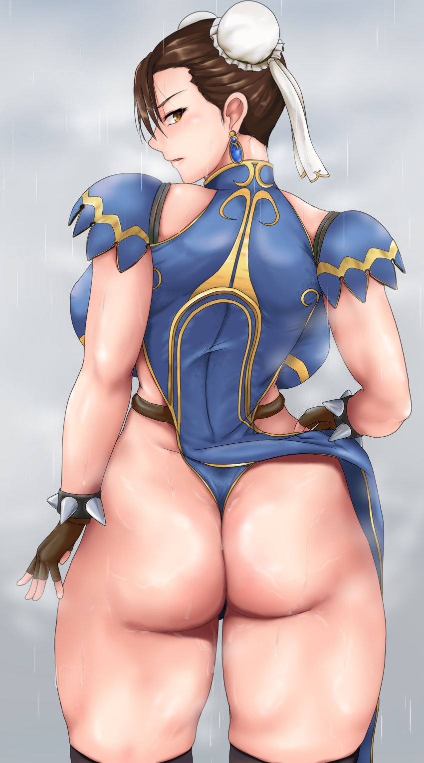 alternate_costume big_ass big_breasts capcom chun-li clothed_female cowgirl_position female female_focus long_hair official_alternate_costume otohukebonne solo solo_female solo_focus street_fighter street_fighter_v