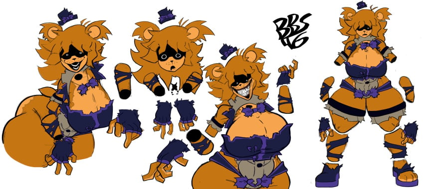 1girls bobybostod46 cally3d creepy_smile cryptiacurves five_nights_at_freddy's floating_arms floating_hands floating_legs floating_limbs golden_freddy_(fnaf) golden_fredina_(cally3d) golden_fur purple_top_hat purple_topwear solo tagme top_hat type_0 white_background white_void yellow_fur