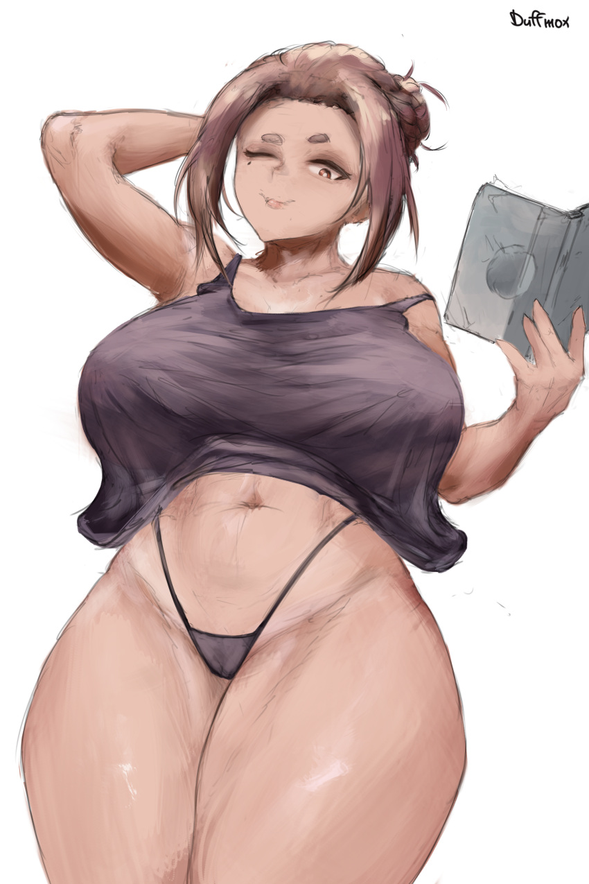 1girls big_breasts breasts brown_hair busty curvaceous curvy curvy_body curvy_female curvy_figure duffmox female huge_breasts kaii_to_otome_to_kamikakushi milf mole mole_under_eye short_eyebrows small_eyebrows sumireko_ogawa thick_thighs thighs voluptuous wide_hips