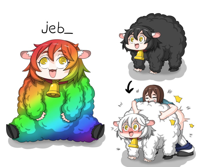 dr.bug minecraft monster_girl rainbow_fur rainbow_hair sex sheep sheep_(minecraft) tagme