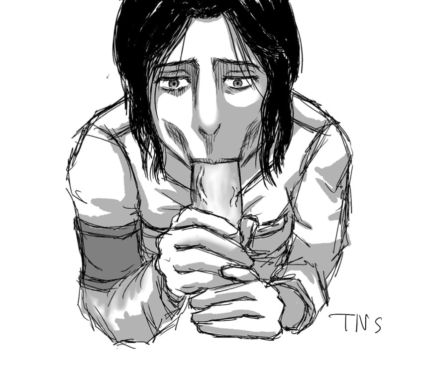 :>= attack_on_titan blowjob blowjob_face cock_worship fellatio handjob manga oral pieck_finger shingeki_no_kyojin sketch sucking tns