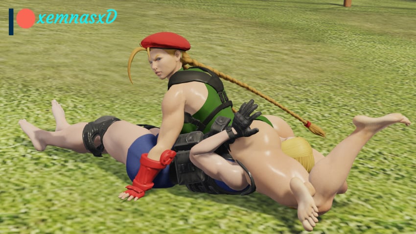 3d 3d_(artwork) barefoot cammy_white catfight feet female female_only final_fight headscissor lucia_morgan reverse_headscissors soles street_fighter street_fighter_v toes wrestling xemnasxd