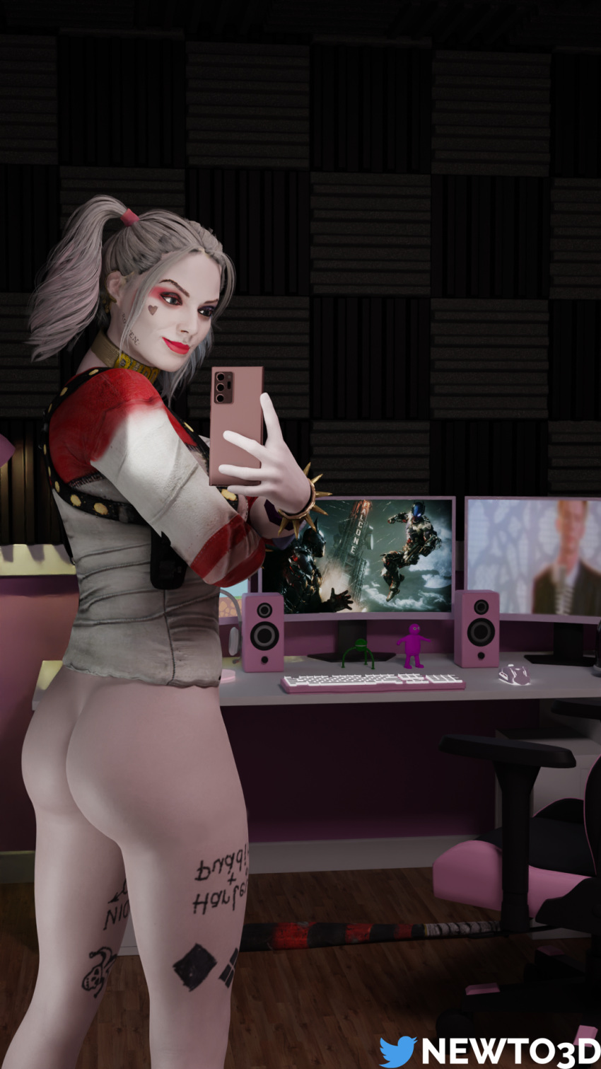 3d admin_ok ass batman:_arkham_knight batman_(series) blender dc dc_extended_universe harley_quinn newto3d rick_astley rickroll selfie suicide_squad supervillainess wallpaper