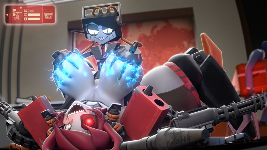 2fort 2fort_(team_fortress_2_map) 2girls 3d bigger_female blender breast electricity electrostimulation female katzehut red_hair robot_girl sapphyre_(diamond_nella) senthia sentry_(team_fortress_2) sentry_turret spy_(team_fortress_2) squeezing_breast team_fortress_2 tf2