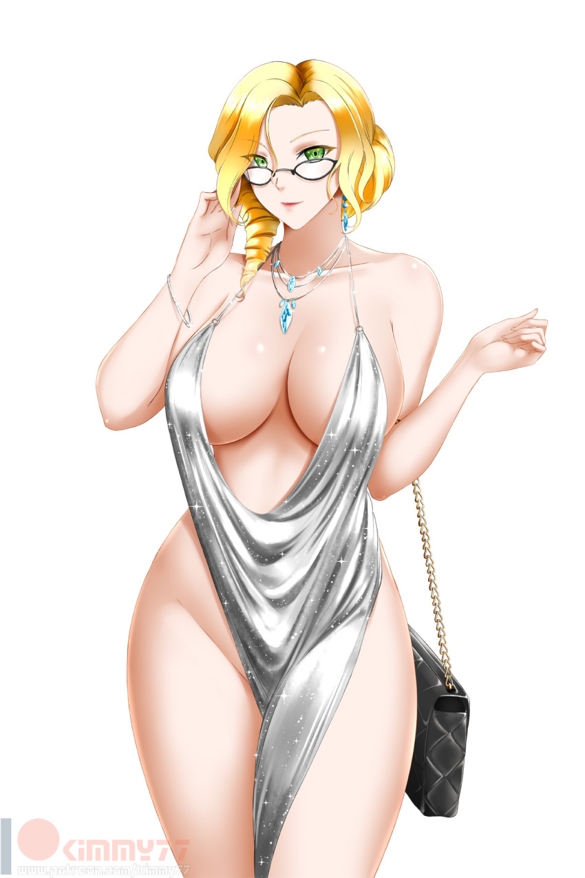 1girls alternate_version_available azur_lane big_breasts blonde blonde_hair bracelet breasts cleavage clothing crossover dress earring earrings eyewear female female_only glasses glynda_goodwitch green_eyes grey_dress hair hi_res highres huge_breasts jewelry kimmy77 lips looking_at_viewer mature mature_female mature_woman milf necklace neckwear purse revealing_clothes rwby showgirl_skirt skimpy skimpy_clothes skimpy_dress smile smiling_at_viewer solo solo_female st._louis_(luxurious_wheels)_(azur_lane) st._louis_(luxurious_wheels)_(azur_lane)_(cosplay) thick_thighs thighs white_background wide_hips