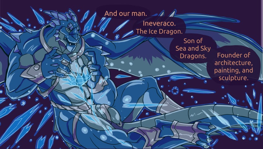 anthro barazoku dragon fantasy himbo ice male male_only muscular rickleone scalie