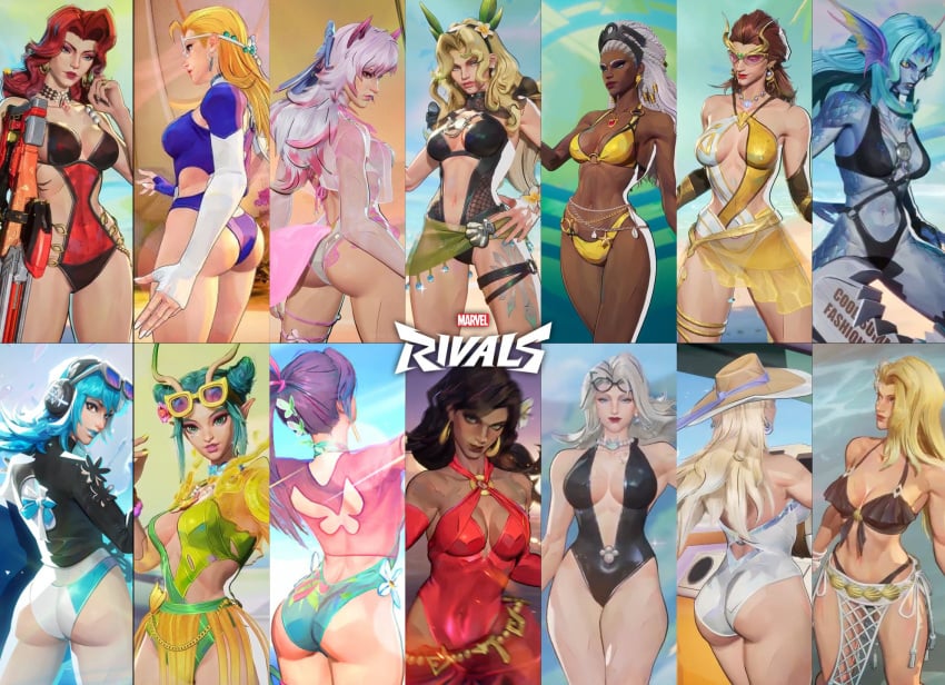 12girls 3d ass ass_focus beach big_ass big_breasts bikini black_cat_(coastal_cat) black_cat_(marvel) black_cat_(marvel_rivals) black_widow_(marvel) black_widow_(marvel_rivals) cleavage dagger_(coastal_couple) dagger_(marvel) dagger_(marvel_rivals) emma_frost emma_frost_(marvel_rivals) emma_frost_(white_wave_queen) felicia_hardy female female_only invisible_woman invisible_woman_(azure_shade) invisible_woman_(marvel_rivals) lady_loki lady_loki_(marvel_rivals) luna_snow luna_snow_(cool_summer) luna_snow_(marvel_rivals) magik_(illyana_rasputin) magik_(marvel_rivals) mantis_(marvel) mantis_(marvel_rivals) mantis_(oceanic_harmony) marvel marvel_rivals official_alternate_costume official_art psylocke psylocke_(sai)_(breezy_butterfly) scarlet_witch scarlet_witch_(marvel_rivals) storm_(marvel_rivals) storm_(x-men) swimsuit thick_thighs thighs white_fox_(coastal_kumiho) white_fox_(marvel) white_fox_(marvel_rivals)