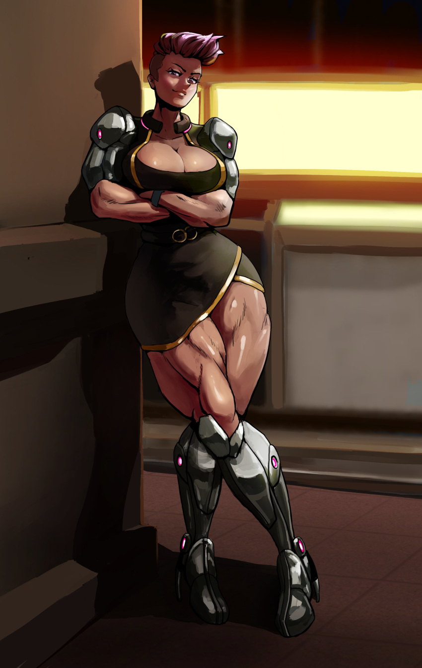 1girls absurdres big_breasts breasts cleavage female female_only gadthegod highres large_breasts looking_at_viewer muscles muscular muscular_female solo thick_thighs wide_hips