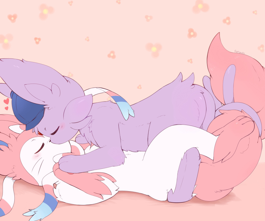 absurd_res blush closed_eyes duo eeveelution espeon fur hi_res kissing male male/male nintendo nude plattyneko pokémon_(species) pokemon purple_body purple_fur sylveon tagme video_games white_body white_fur yaoi