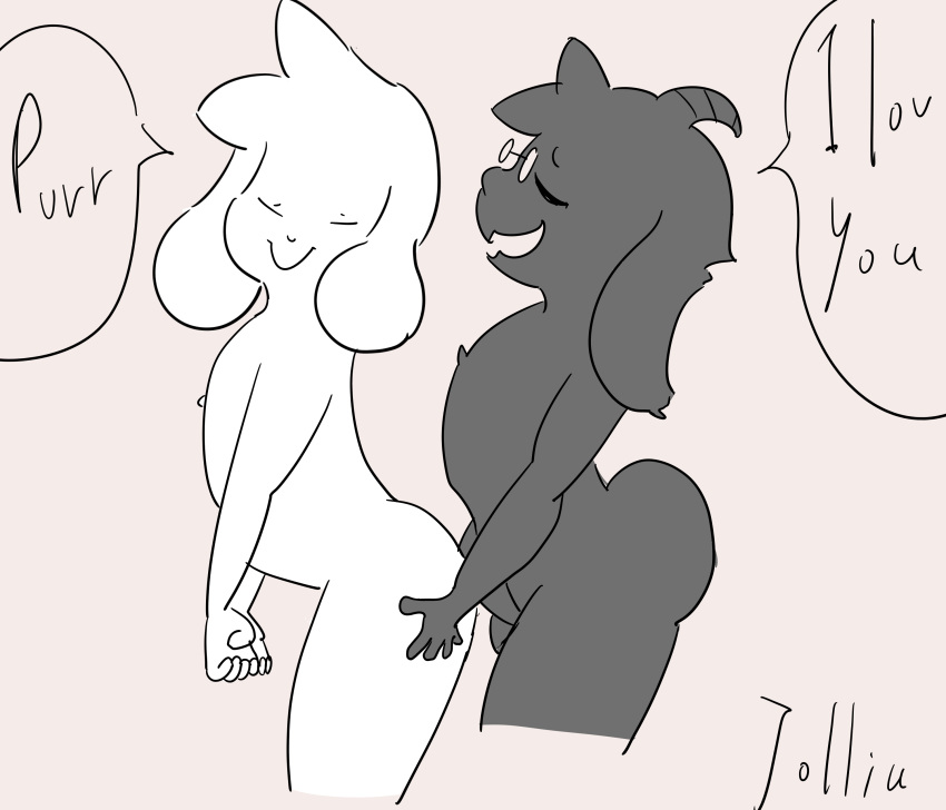 anthro asriel_dreemurr deltarune jolliu love male_only purring ralsei undertale_(series)