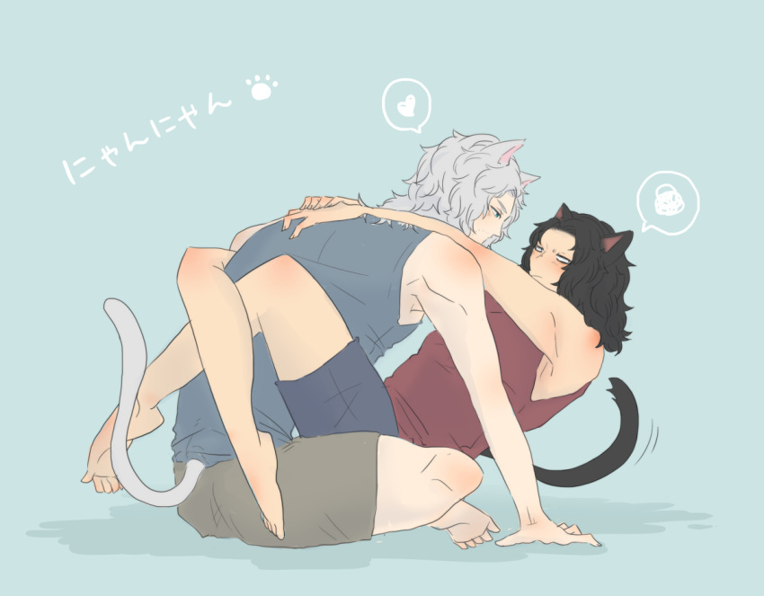 2boys amiba anal cat_ears cat_tail catboy hokuto_no_ken male male_only neko rei_(hokuto_no_ken) tagme