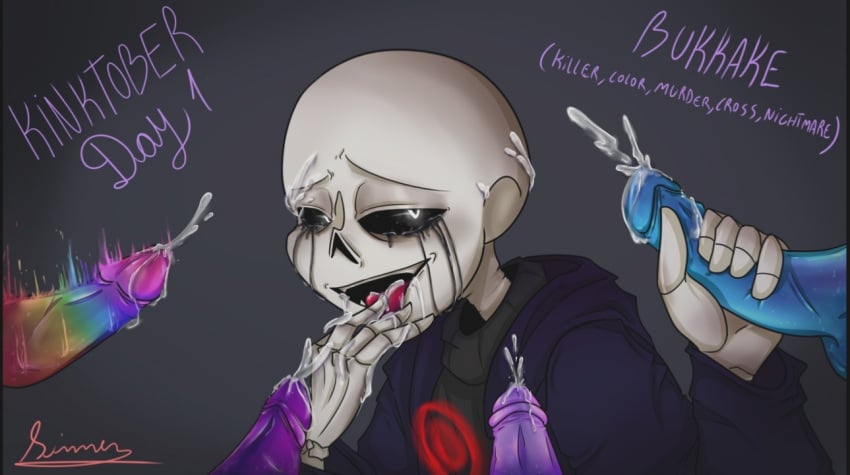 alternate_universe animated_skeleton artist_signature bukkake color_sans colortale dreamtale dreamtale_(undertale_fanfiction) dust_sans dusttale ectopenis fan_character killer_sans killertale killtale kinktober murder_sans nightmare_sans othertale page_1 penis rainbow_penis sans sans_au sanscest skeleton undertale undertale_au undertale_fanfiction xtale