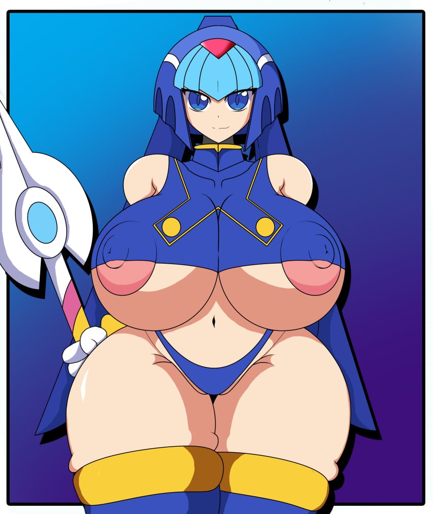 areola_slip fairy_leviathan huge_breasts mega_man mega_man_zero s1-14 tagme thick_thighs wide_hips