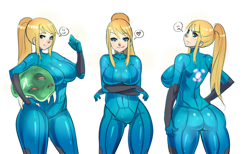 baby_(metroid) female female_protagonist maniacpaint metroid metroid_(creature) nintendo samus_aran zero_suit_samus