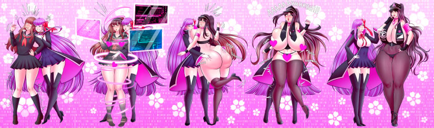 ass_expansion bb_(fate) bimbo brainwashing breast_expansion fate_(series) female hair_color_change hair_growth high_heels huge_ass huge_breasts keygii lip_expansion lips personality_change sesshouin_kiara sesshouin_kiara_(swimsuit_mooncancer)_(fate) tagme thick_thighs thigh_expansion transformation wide_hips yuri