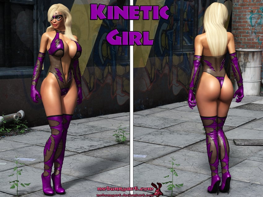 1girls 3d ass back_view big_breasts blonde_hair breasts busty curvaceous curvy curvy_body curvy_female curvy_figure curvy_hips female female_only from_behind front_view high_heels hourglass_figure human kinetic_girl large_breasts leotard lipstick long_hair makeup mrbunnyart original original_character platinum_blonde_hair rebecca_silverman signature solo solo_focus standing superheroine thighhighs thin_waist voluptuous wide_hips