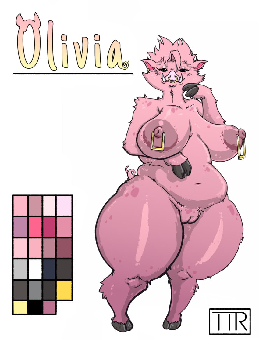 1girls adoptable anthro anthro_only areola areolae artist_logo big_breasts black_eyes bow_legged breasts color_palette digital_media_(artwork) female female_only hi_res highres hooves humanoid kojoarts larger_female mammal mammal_humanoid mature_female mature_woman naked nipple_piercing nipple_ring nipples no_clothes nonsexual_nudity nude oc original_character peaceful pig pig_girl pig_humanoid pig_nose pink_hair pink_skin price pussy smaller_female solo species spiky_hair spots stomach tail thick thick_thighs ttherandom tusks voluptuous white_fur wide_hips