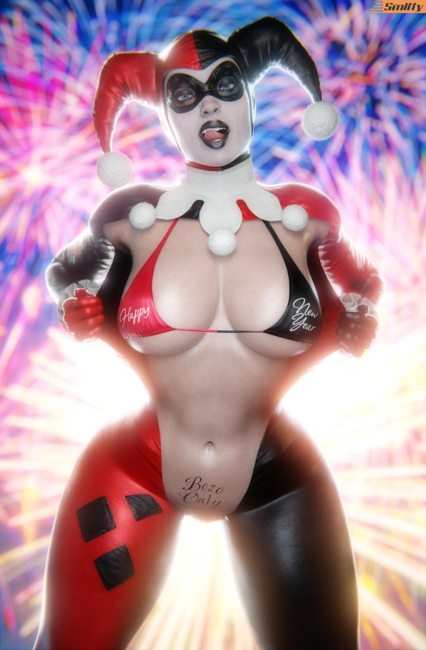 3d blender_(software) dc dc_comics flashing flashing_breasts harley_quinn smitty34 tagme