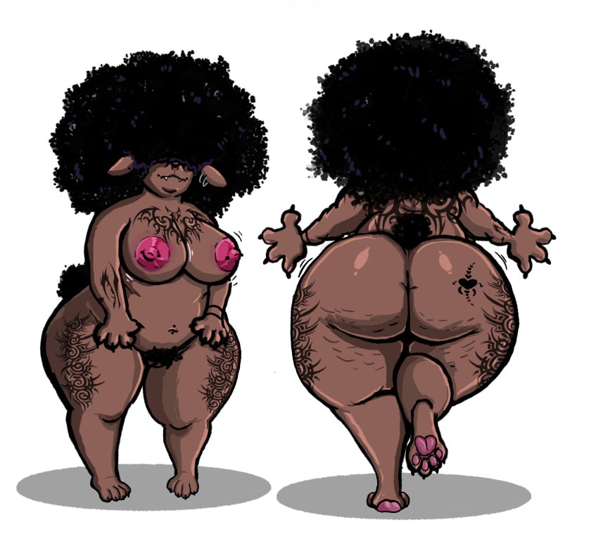 1girls adoptable afro afro_hair anthro areolae arms_out back_view bbw belly_button_piercing big_ass big_butt brown_fur brown_skin canid canine cellulite character_sheet cute digital_media_(artwork) dog_ears dog_tail earrings fangs fat_ass fat_butt female female_only front_view good_girl goth goth_girl gothic hair_covering_eyes hair_over_eyes hi_res highres humanoid kojoarts naked naked_female nipple_piercing no_clothes nude nude_female plump_ass plump_butt puffy_tail puppy shortstack tattoo tattoos white_background