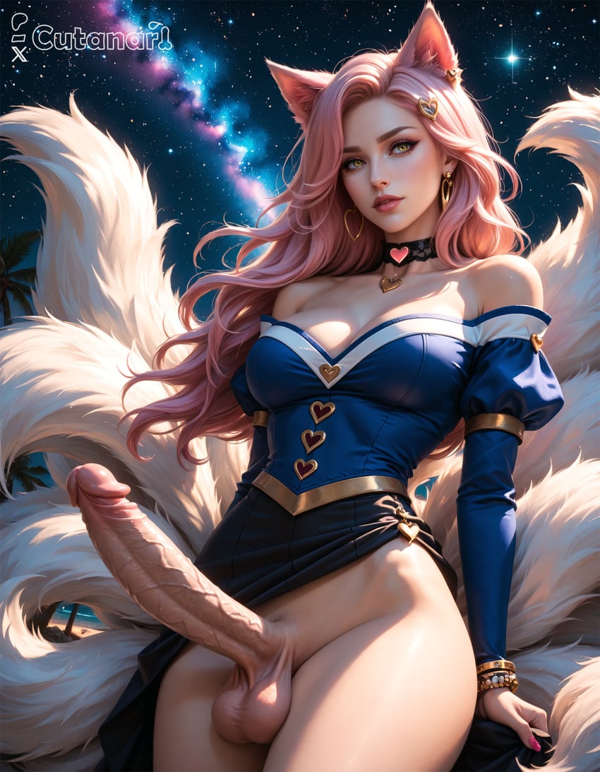 1futa abs ahri ai_generated balls big_balls big_breasts breasts curvy cutanari dickgirl futa_only futanari league_of_legends looking_at_viewer nipples nsfw nude penis perfect_body ready_to_fuck small_waist smile solo tan_skin testicles