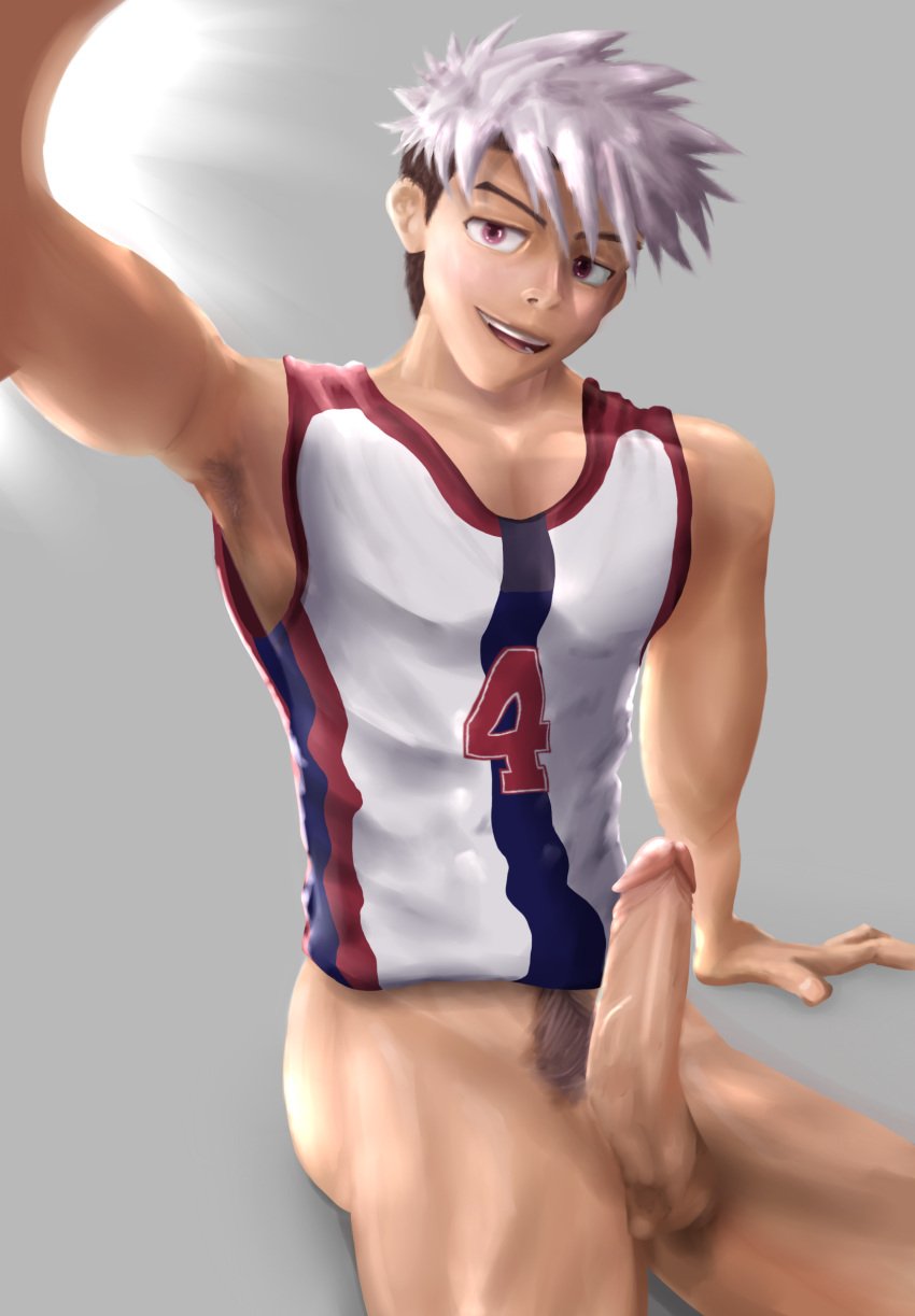 erection gay gray_hair jock_studio no_shorts volleyball volleyball_uniform