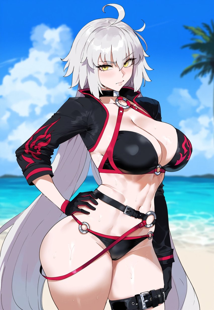 1girls ai_generated creamy_ai fate/grand_order fate_(series) female jeanne_alter light-skinned_female light_skin tagme white_hair