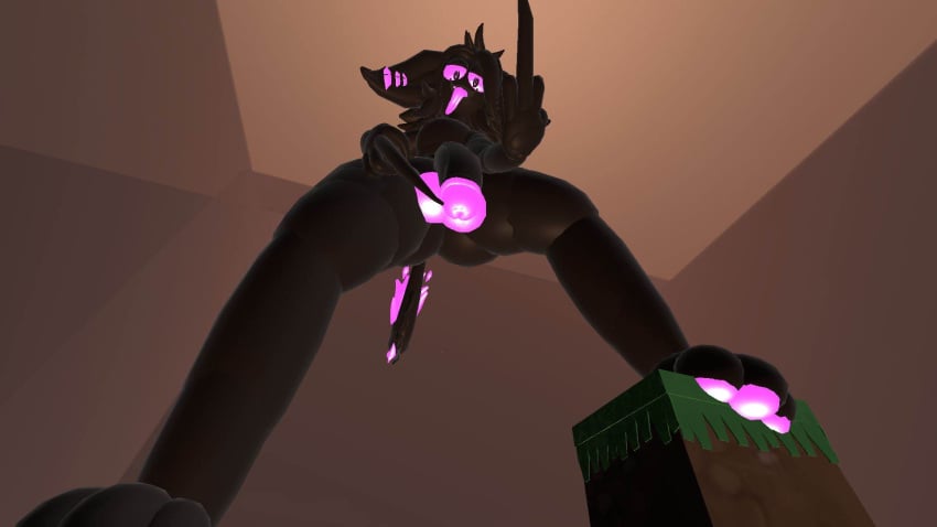 16:9 8_eyes ambiguous_gender ambiguous_pov anthro balls big_balls big_penis black_body duo enderman first_person_view furry_enderman genitals gesture glowing glowing_genitalia hand_gesture hi_res humanoid implied_oral lewd_symbolism low-angle_view male male/male microsoft middle_finger minecraft mojang multi_eye penis purple_eyes solo suggestive suggestive_gesture widescreen xbox_game_studios