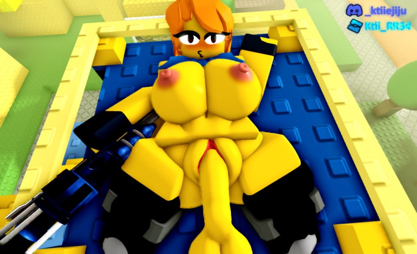 1boy1girl 3d belly big_breasts breasts doomspire_defense eyes female gal_gunner_(doomspire_defense) gun ktiiejiju_(artist) male naked naked_female nipples penis penis_in_pussy pose pussy roblox roblox_game robloxian vaginal_penetration vaginal_sex yellow_body yellow_penis