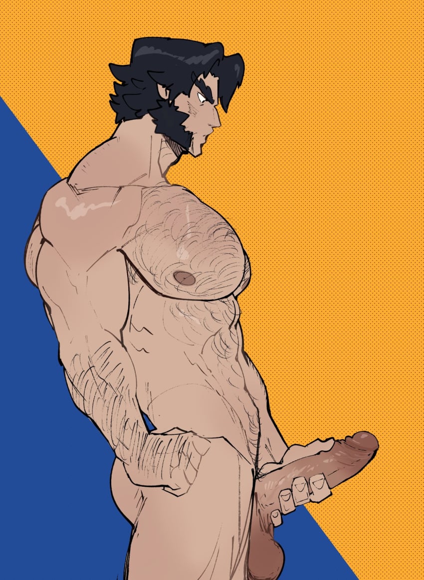 abs balls bara biceps big_balls big_penis erection handjob james_howlett kaito_draws logan_(x-men) male male_nipples male_only manly marvel marvel_comics marvel_rivals masturbation muscular_male nipples nude pecs penis wolverine_(marvel_rivals) wolverine_(x-men) x-men