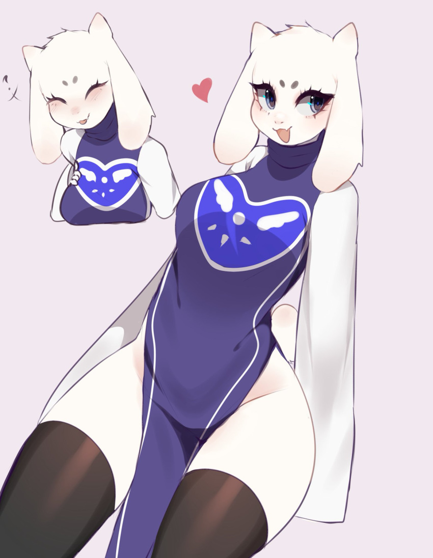 <3 :3 anthro big_ass big_breasts blue_eyes blush breasts caprine clothes cute female female_focus fluffy fluffy_ears fluffy_tail fredek666 fur furry furry_only heart mammal mostly_clothed pussy robe solo_female solo_focus tail thick_thighs thighhighs topwear toriel undertale