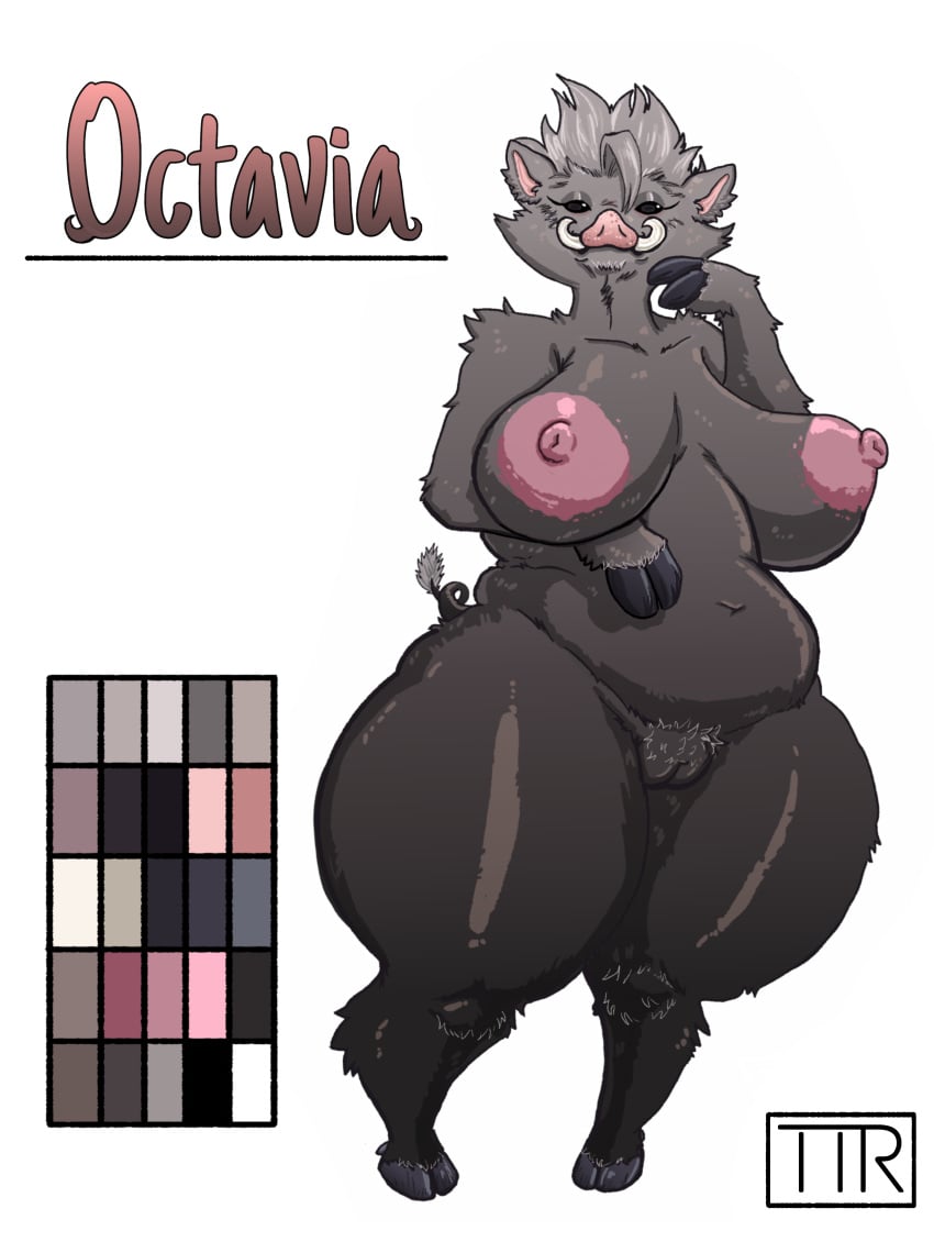 1girls adoptable anthro anthro_only areola areolae artist_logo big_breasts black_eyes boar boar_girl boar_tail bow_legged breasts brown_fur brown_skin color_palette digital_media_(artwork) female female_only gray_hair hi_res highres hooves humanoid kojoarts mammal mammal_humanoid mature_female mature_woman naked nipple_piercing nipple_rings nipples no_clothes nonsexual_nudity nude oc original_character peaceful pig pig_girl pig_humanoid pig_nose price pussy solo spiky_hair spots stomach tail thick thick_thighs ttherandom tusks voluptuous white_background wide_hips