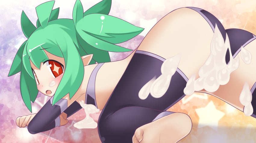 ahoge bath cg chou-chou chou-chou_(hyper) compile_heart covered_in_soap excited feet female flat_chest foam game_cg god goddess green_hair light_skin medium_hair mugen_souls pointy_ears red_eyes soap spiky_hair twintails youjo young