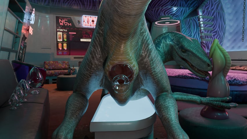 animal_genitalia ass bed blue_(jurassic_world) bluedragon55 cloaca cloacal cloacal_penetration dildo dinosaur dromaeosaurid female feral furniture genitals hi_res inside internal jurassic_park jurassic_world licking looking_at_viewer penetration plug_(sex_toy) plug_insertion prehistoric_species presenting presenting_cloaca presenting_hindquarters pussy reptile scalie sex_toy smile solo spread_legs spread_pussy spreading stretching teeth theropod tongue universal_studios