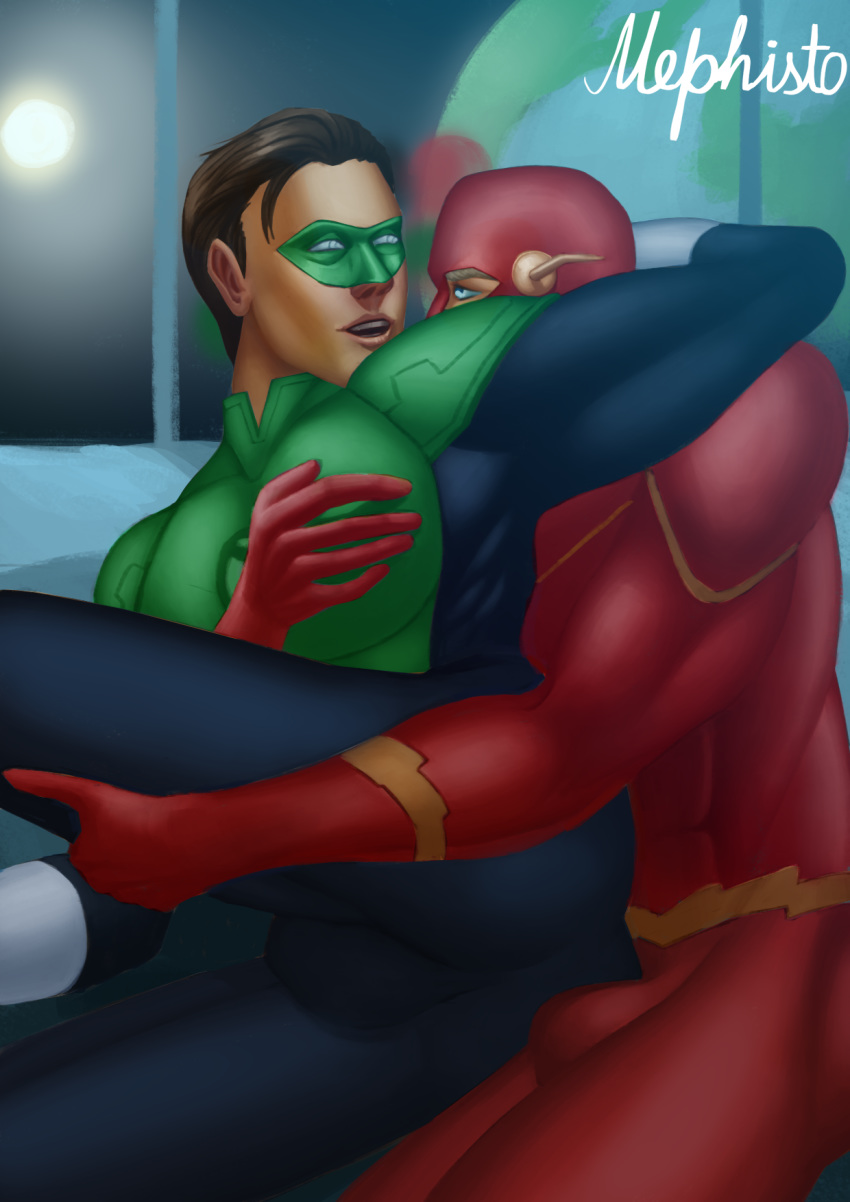 barry_allen costume dc dc_comics flash gay green_lantern green_lantern:_the_animated_series green_lantern_(series) green_lantern_corps hal_jordan mephisto mephisto(artist) pants yaoi