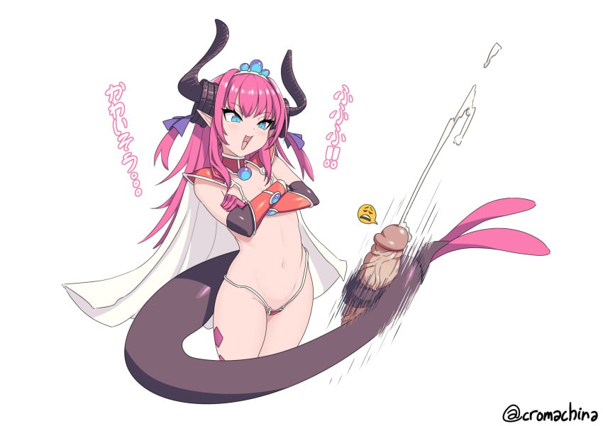 absurdres armor bangs bikini bikini_armor blue_eyes blue_ribbon cape cromachina crossed_arms cum curled_horns disembodied_penis dragon_girl dragon_horns dragon_tail ejaculation elbow_gloves elizabeth_bathory_(brave) elizabeth_bathory_(fate) emoji eyebrows_visible_through_hair fate/grand_order fate_(series) female gem gloves hair_ribbon highres horns long_hair micro_bikini navel oerba_yun_fang oversized_clothes penis pink_gloves pink_hair pointy_ears red_bikini ribbon shoulder_armor simple_background smug solo stomach straight string_bikini swimsuit tail tailjob tiara twitter_username two_side_up uncensored white_background white_cape