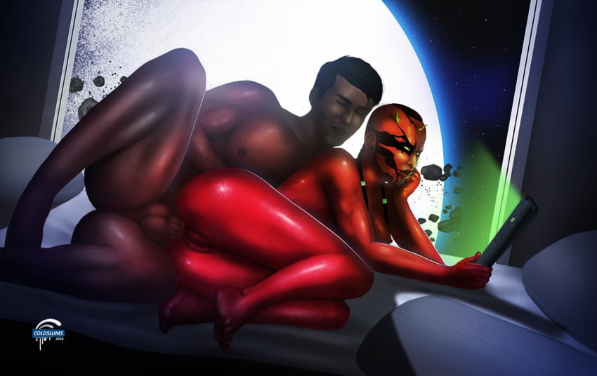 1boy 1girls alien alien_girl anal anal_sex breasts coldslums dark-skinned_male dark_skin female male medium_breasts pussy red_skin sex star_wars wide_hips zabrak