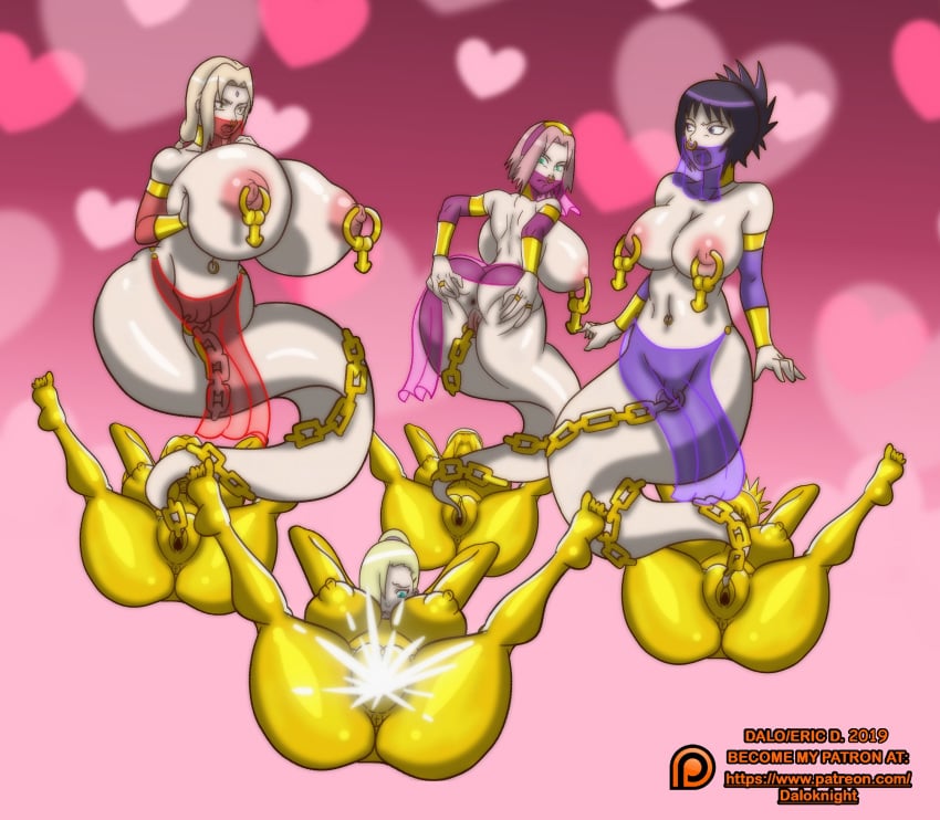 2019 4girls alternate_breast_size anus areolae arms_up ass ass_spread barefoot belly_dancer big_breasts blonde_hair blue_eyes breast_grab breasts chains daloknight feet female female_only floating genie genie_girl genie_tail genie_transformation ghost_tail gold gold_(metal) gold_statue grabbing_own_breast gradient_background harem harem_girl harem_outfit headband huge_breasts ino_yamanaka legs_up lying mitarashi_anko multiple_girls naruto naruto_(series) naruto_shippuden nipple_rings nipples nose_ring objectification petrification purple_eyes purple_hair pussy sakura_haruno sex_slave simple_background slave tied_up toes transformation transparent_clothing tsunade vagina veil