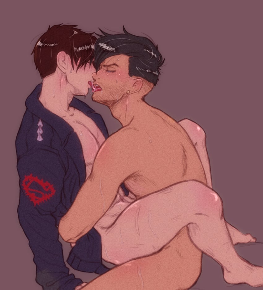 2boys anal anal_penetration anal_sex black_hair brown_hair color conner_kent dc dc_comics gay human human_only jacket kon-el legs_over_partner's_hips lifted_by_another lifting_person male male/male male_only red_robin superboy superboy_(conner_kent) tim_drake timkon yaoi