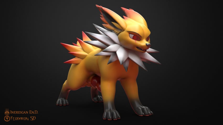 3d absurd_res animal_genitalia animal_penis balls canine_penis eeveelution feodaron_sd feral genitals hi_res jolteon knot male nintendo penis pokémon_(species) pokemon solo solo_male video_games