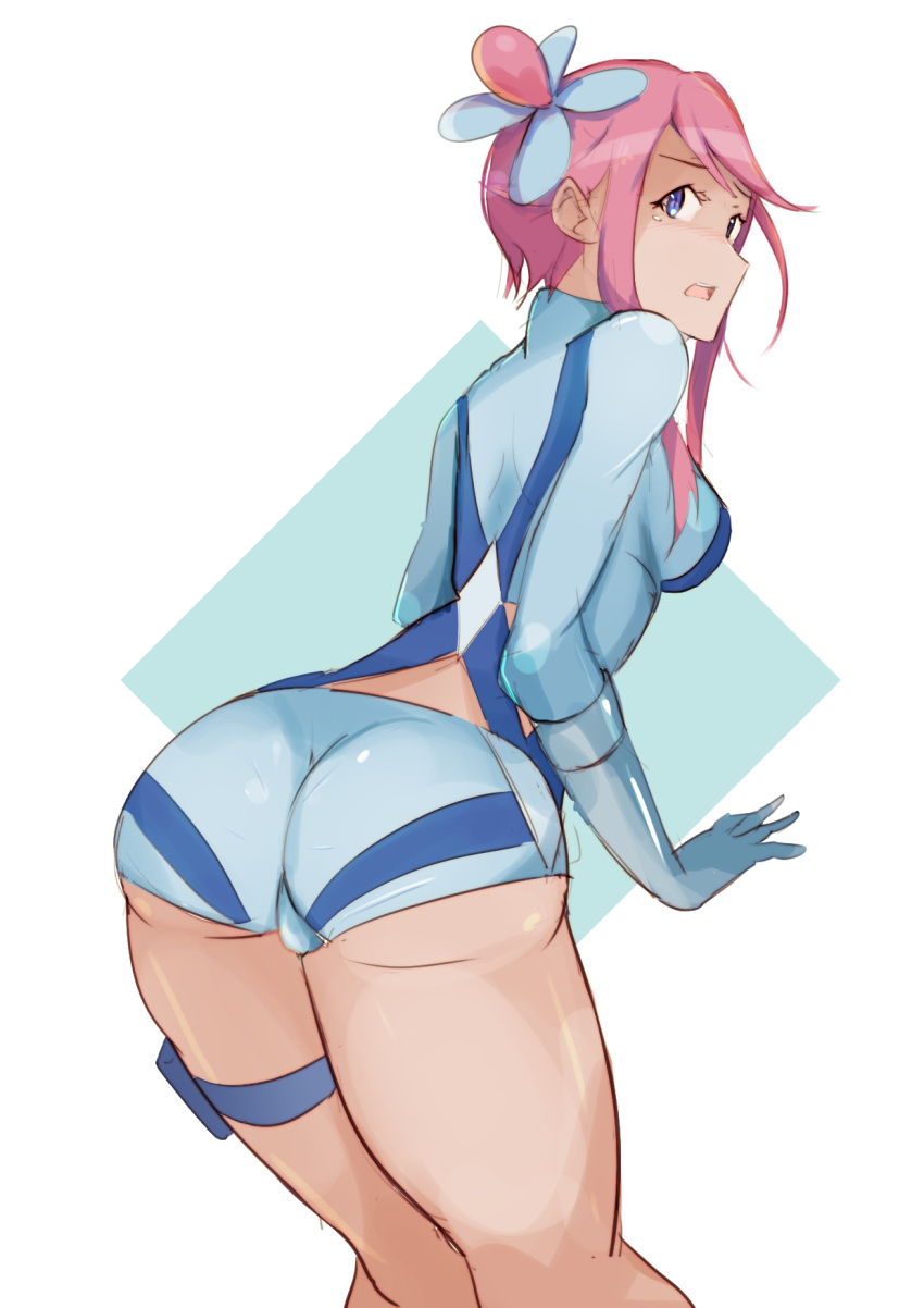 1girls 9_9bird ass nintendo pink_hair pokemon pokemon_bw skyla_(pokemon)