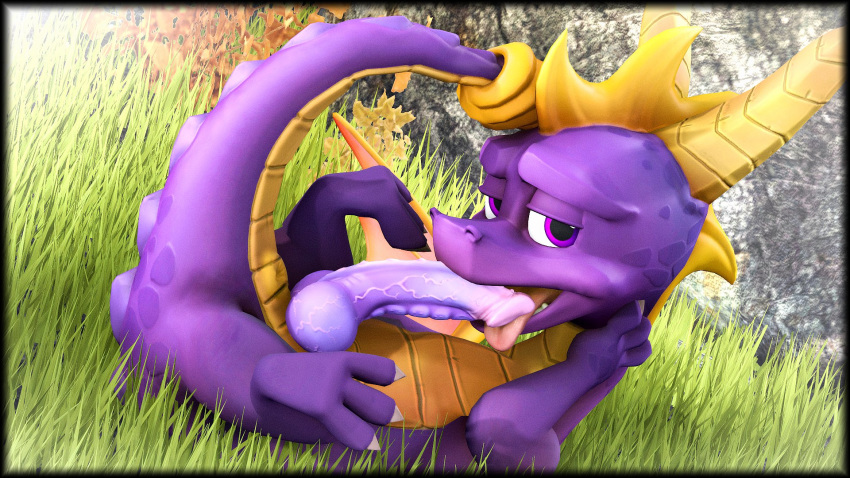 16:9 2020 3_toes 3d activision autofellatio claws dragon erection feral genitals hi_res lewdyroom looking_at_viewer male male_only masturbation open_mouth oral oral_masturbation outside penile penile_masturbation penis photoshop purple_body solo source_filmmaker spyro spyro_the_dragon toes video_games widescreen