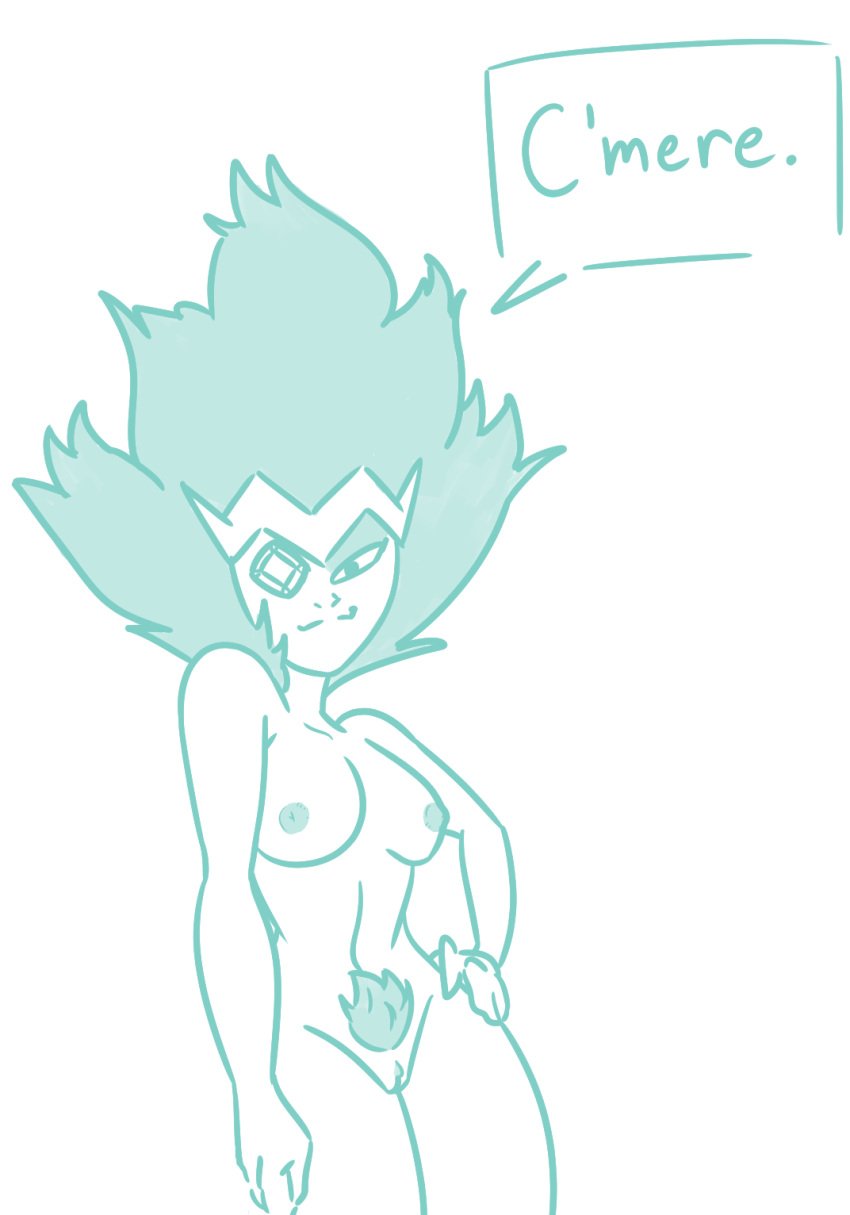 alien alien_girl alien_humanoid breasts cartoon_network dialogue emerald_(steven_universe) eyeshadow female gem_(species) nude_female pubic_hair smile steven_universe thexoplasm vagina